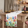thumbnail image 2 of Table Runners 72 Inches Long Dress Scarves, Watercolors Tulips Farmhouse Kitchen Table Runner, Coffee Tablerunners, Spring Butterflies Flowers Leaves Plants 14x72 Inch, 2 of 9