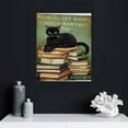 thumbnail image 4 of Nawypu Retro Cat Print Canvas Wall Art Poster, Cat With Books Picture Painting Artwork Framed for Home Bedroom Decoration, 4 of 4