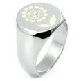 thumbnail image 1 of Sterling Silver Good Vibes Sunflower Engraved Round Flat Top Polished Ring, 1 of 1