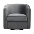 thumbnail image 3 of Pemberly Row 19'' Traditional Velvet Upholstered Swivel Accent Chair in Gray, 3 of 7