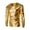 Gold, variant on Men's Dress Shirt Slim Fit V-Neck Long Sleeve Top with a Sleek Shiny Finish for Formal Wear