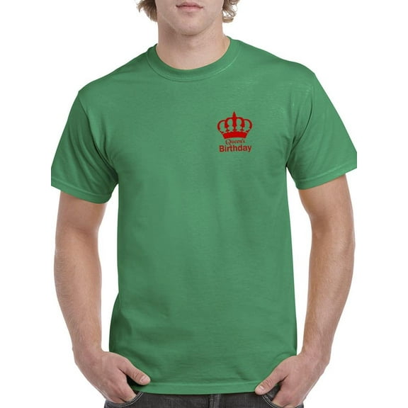 Queen Bday Left Chest Logo T-Shirt Men -Image by Shutterstock, Male 5X-Large