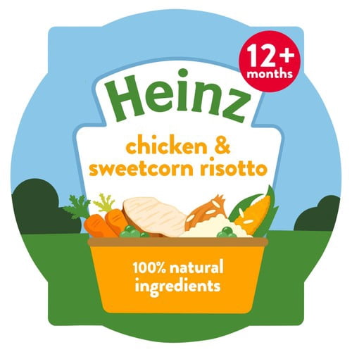 Heinz Chicken & Sweetcorn Risotto Baby Food Tray 1+ Year 200g, British Import (Pack of 2)