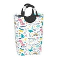 thumbnail image 2 of LNWH Colorful Doodle Animals Pattern Laundry Basket, 50L Large Capacity Foldable Laundry Hamper, 2 of 6