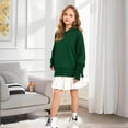 thumbnail image 4 of Dakiuu 5-14Y Girls Oversized Hoodies Fashion Long Sleeve Drop Shoulder Pullover Sweatshirts Kids Casual Outfits Spring Fall Winter Clothes Green 13-14 Years (160), 4 of 6