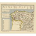 thumbnail image 2 of Letts 17x15 Gold Ornate Wood Framed with Double Matting Museum Art Print Titled - Spain Portugal - Letts 1883, 2 of 4