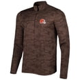 thumbnail image 2 of Men's Antigua Brown Cleveland Browns Brigade Quarter-Zip Sweatshirt, 2 of 4