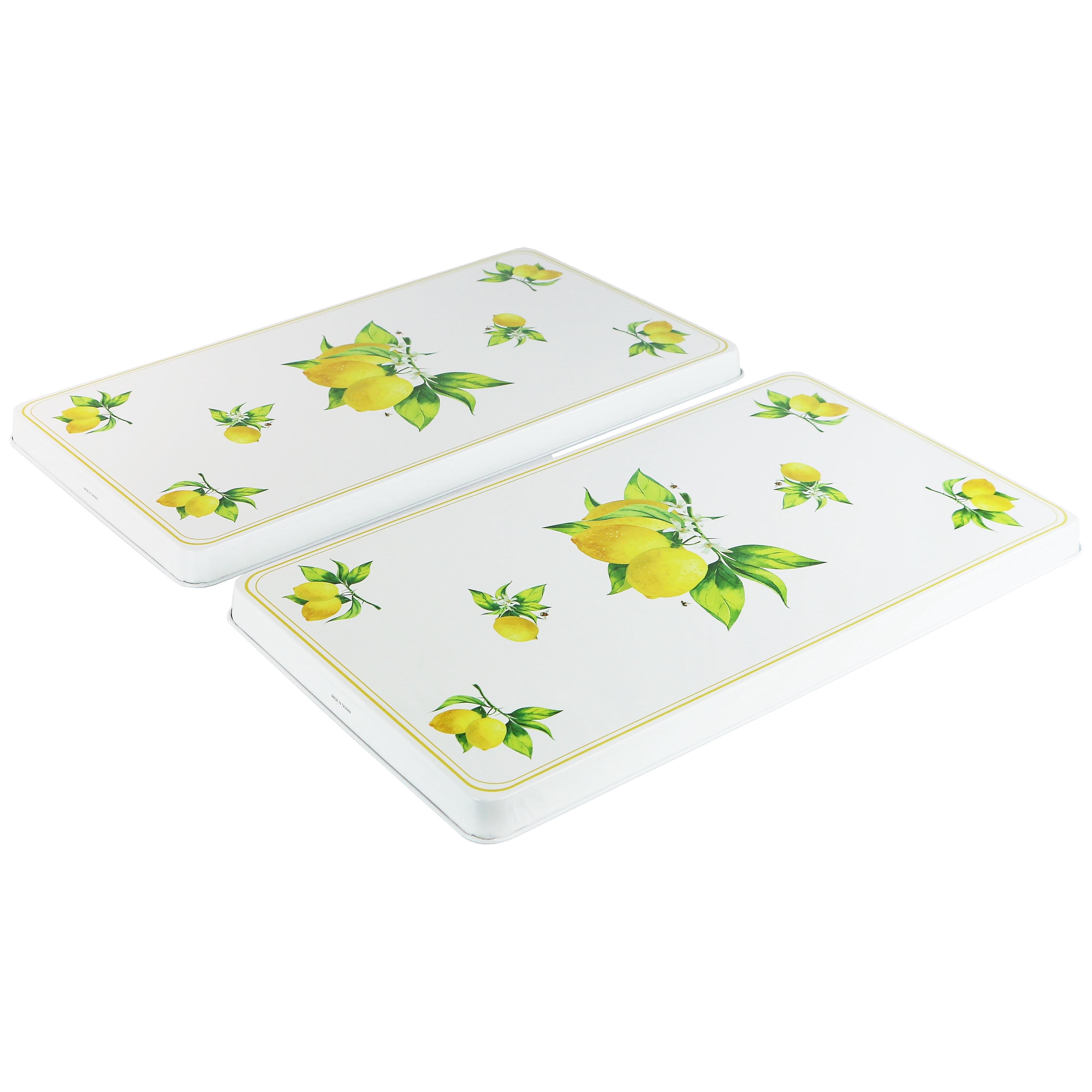 Rectangular Stovetop Burner Cover Set of 2, Fresh Lemons