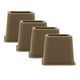 thumbnail image 1 of Paquete de 4 elevadores de cama resistentes para muebles, de plástico, con patas de elefante blancas y marrones. Marrón 3 pulgadas 4 piezas, 1 of 9