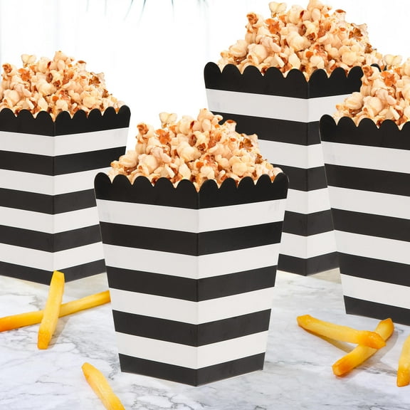 WRITWAA Popcorn Boxes Multi-Color Paper for Parties and Movie Nights 24Pcs