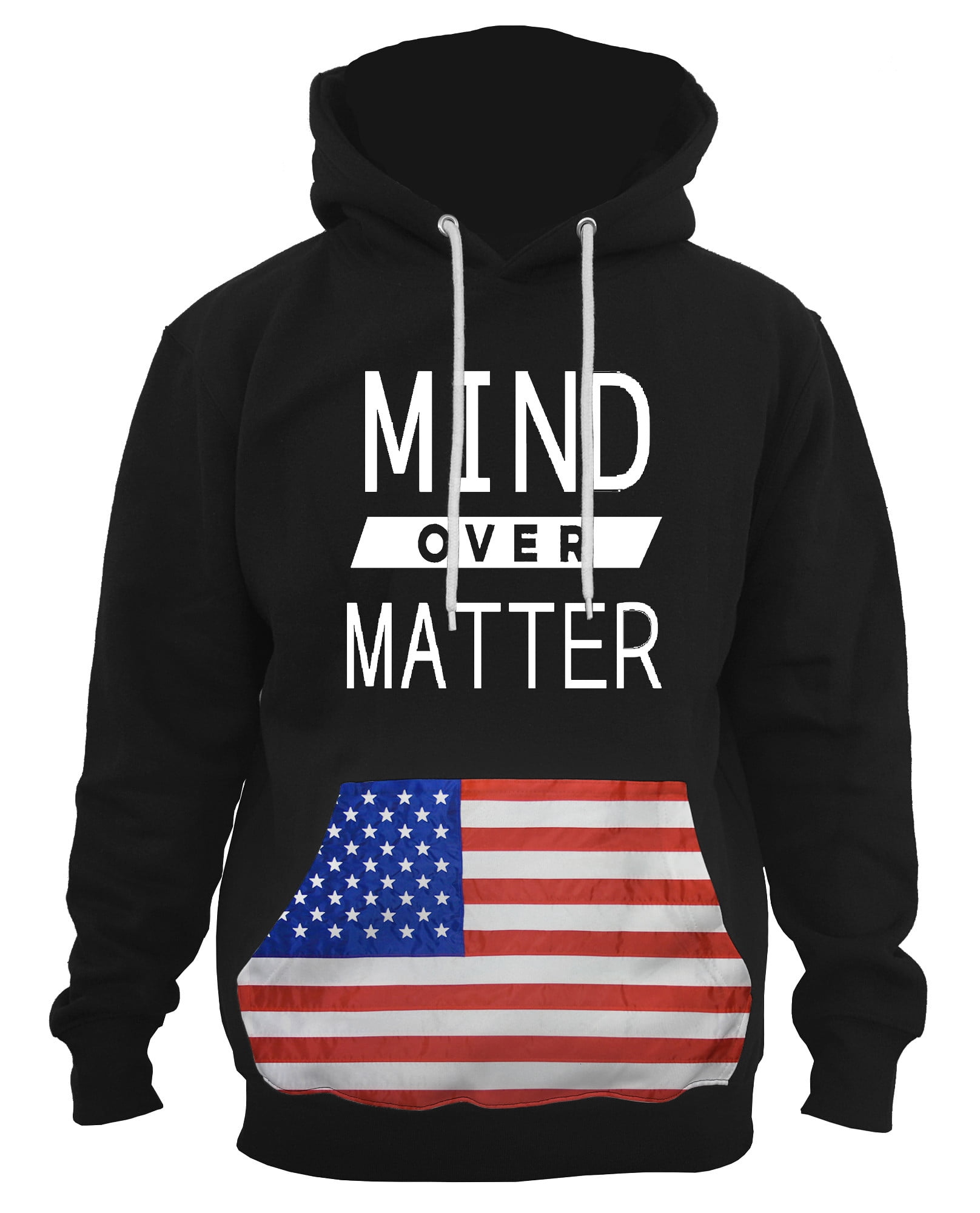 Interstate Apparel Mens Mind Over Matter Black Fleece Zipper Hoodie Black