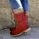 thumbnail image 1 of Zapatos con cordones y cremallera lateral a la moda para mujer, botas de ante impermeables Retro de vaquero occidental a media pantorrilla de tacón bajo Wmkox8yii shkj808, 1 of 6