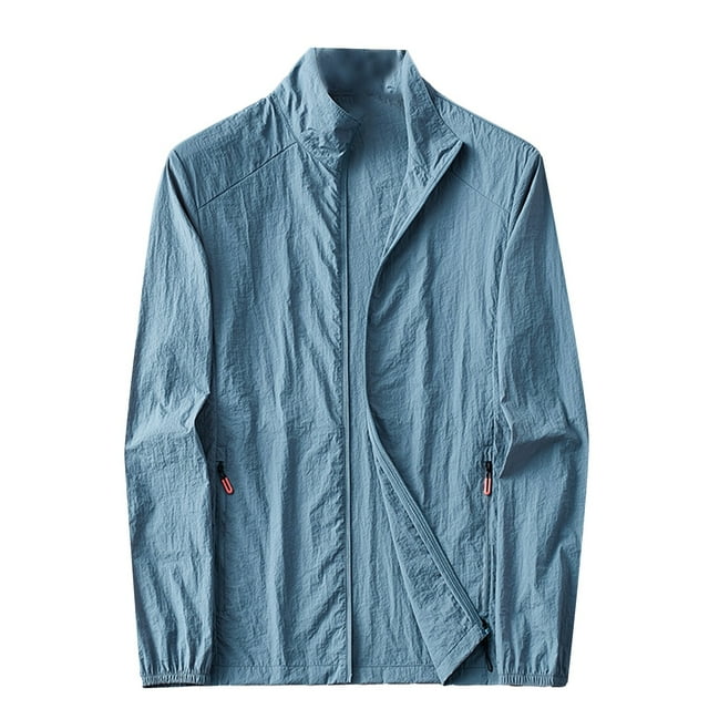 QHFBli Fall/Winter Casual Jacket Men's Lightweight Casual Jacket Loose Fit Outdoor Daily Wear Spring Summer Fall Windbreaker Non Stretch Machine Washable Comfortable Outerwear