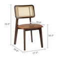 thumbnail image 4 of Art Leon Mid Century Dining Chairs Set of 2, Genuine Leather Rattan Cane Back with Ash Frame, Brown, 4 of 7