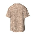 thumbnail image 2 of Wukai Beige Sparkling Glitter Men's Casual Short-Sleeve Button Down Shirt - Lightweight Summer Dress Shirt for Daily Wear-Small, 2 of 7