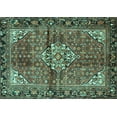 thumbnail image 1 of Ahgly Company Indoor Rectangle Persian Turquoise Blue Traditional Area Rugs, 3' x 5', 1 of 4