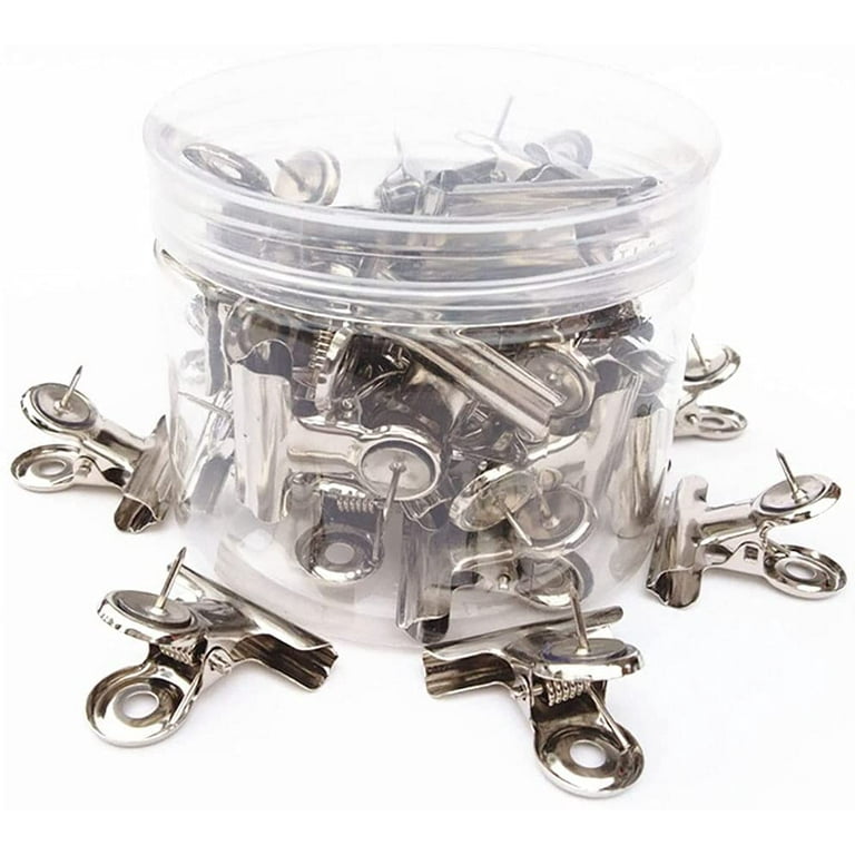 30 Pcs Push Pins Clips Heavy Duty Clips with Pins Creative Large Paper Clips for Cubicle Walls Cork Boards Artworks Photos Bulletin Walls Office