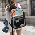 thumbnail image 6 of PVC Transparent Backpacks Clear Backpack for Travel and Outings Colorful Rainbow Butterfly, 6 of 7