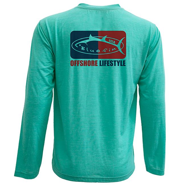 Bluefin USA TTLOG004-AQ-2X Logo Pazzo Tech Long Sleeve T-Shirt, Aqua ...