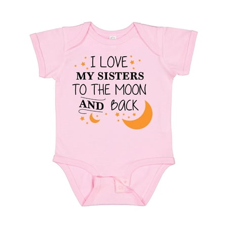 

Inktastic I Love My Sisters to the Moon and Back Gift Baby Boy or Baby Girl Bodysuit