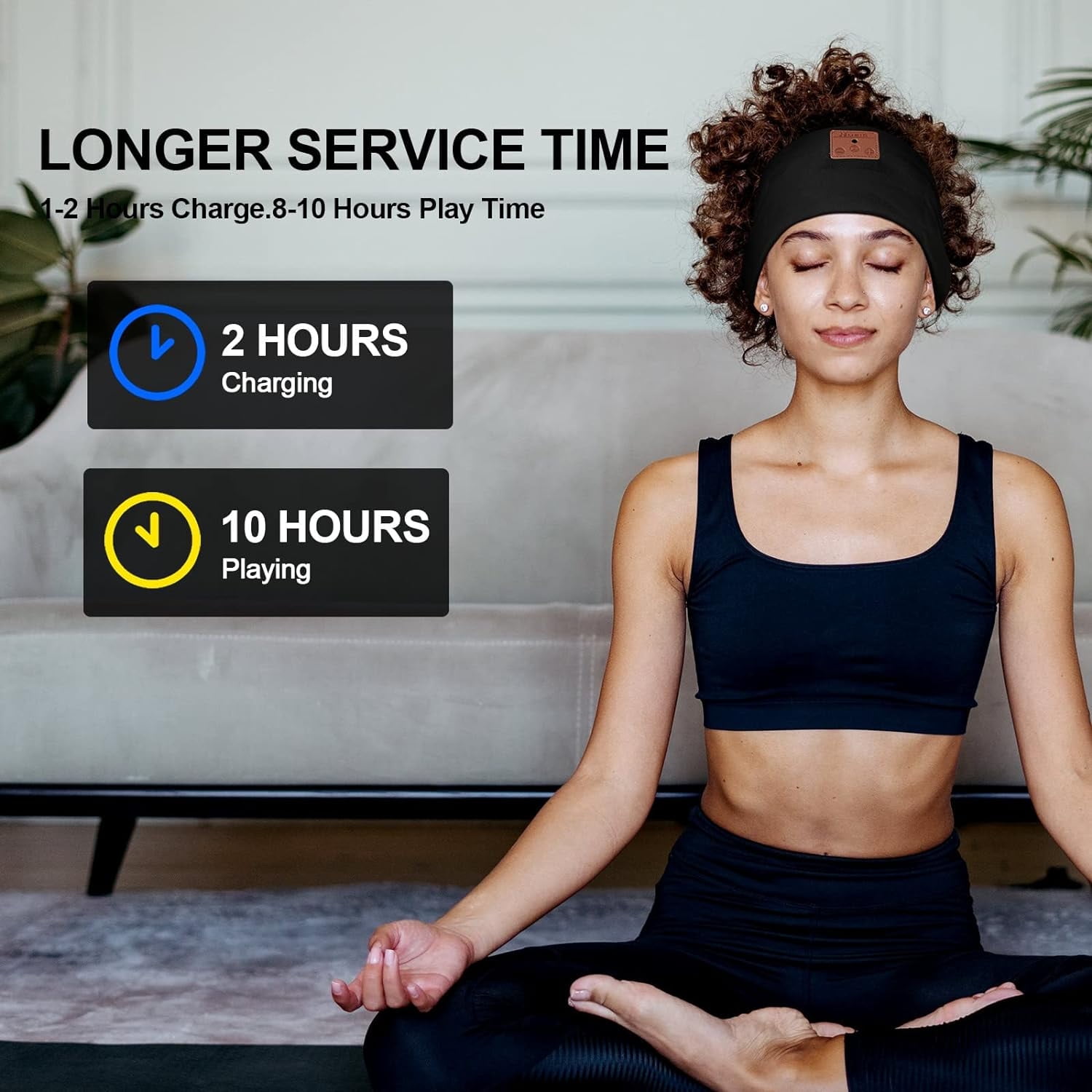 DIMEN Sleep Headband Headphones Bluetooth with Mic - HD Sound for Side Sleepers, Yoga & Sports