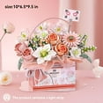 thumbnail image 2 of NICKSUN Flowers Bouquet Building Blocks Model Set, DIY Simulation Artificial Rose Bouquet Handheld Gift Box for Valentine's Day, Home Decor(Pink), 2 of 14