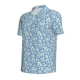 thumbnail image 3 of Daiia Floral Retro Style Pattern Men’s Polo Shirts,Solid Deck Shirt,Classic Fit, Breathable Cotton Polo for Casual and Sport Wear-, 3 of 9