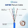thumbnail image 2 of Smartech Cat5e Plenum Ethernet Cable - 1000ft, 24AWG, 350MHz, 4-Pair UTP, Blue, 2 of 6
