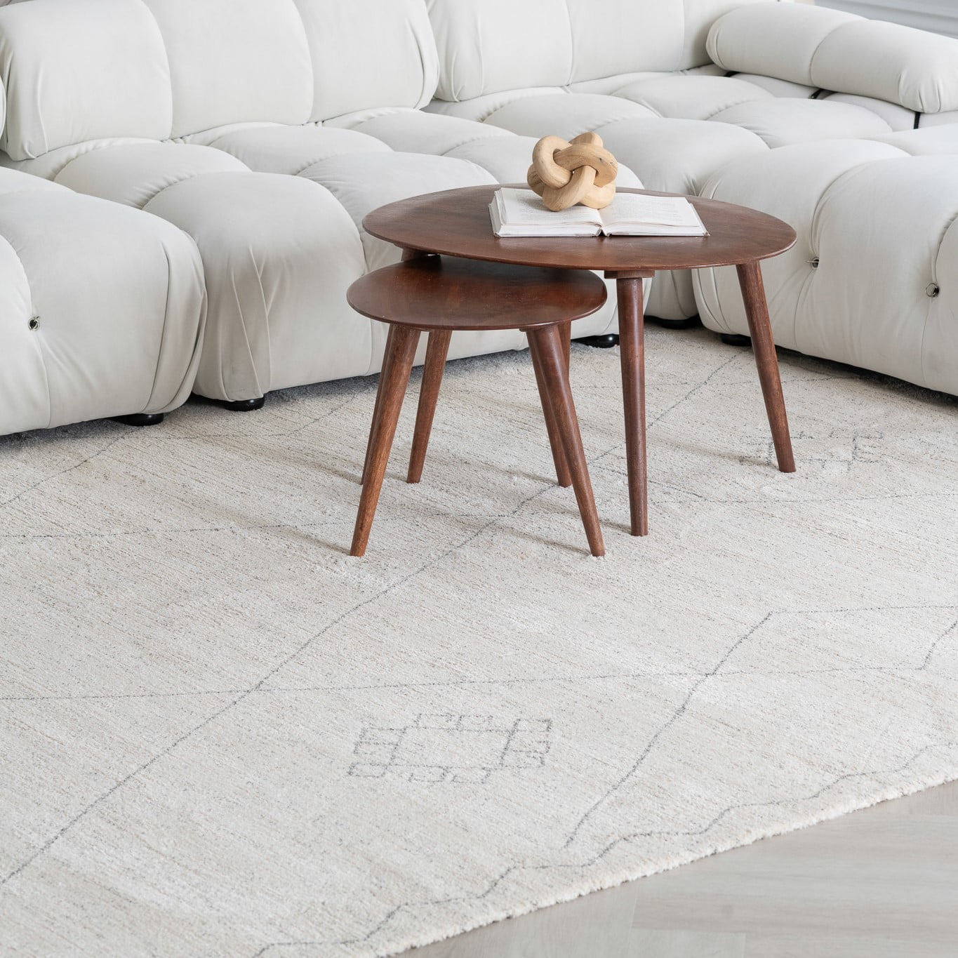 Rug Branch Casa Abstract Indoor Area Rug, Beige Cream, Boho - Living Room, Bedroom, Dining Room, and Kitchen