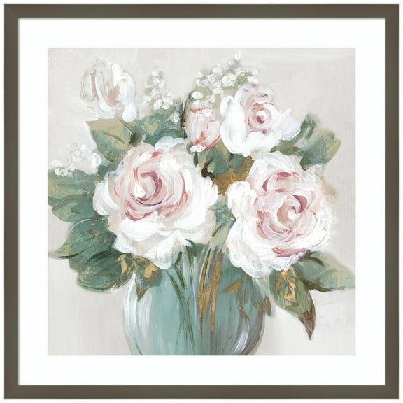 Amanti Art Golden Bouqet Wood Framed Wall Art Print