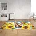 thumbnail image 2 of Yorkshire Terrier Hello Summer Sunshine Sunflowers Spring Retro Vintage Indoor Rug Yorkie Dog Lover Gifts Carpet Living Bed Room Sofa Home Decor - 00008, 2 of 5