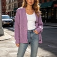thumbnail image 6 of akafmk Cardigan Sweaters for Women Cable Knit Button Up Cardigan Long Sleeve Sweater Top Solid Color Fall Outfits, Size L, 6 of 6