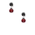 thumbnail image 2 of Delight Jewelry Silvertone Mini Red Translucent Ladybug Black Crystal Clip on Earrings, 2 of 5