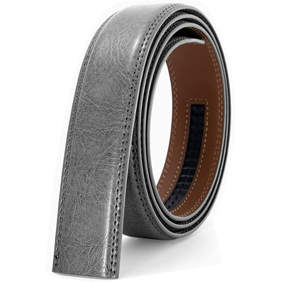 Nelbons Men's Leather Ratchet Belt Strap Only 35mm 1 3/8,Leather Belt without Buckle,replacement belt
