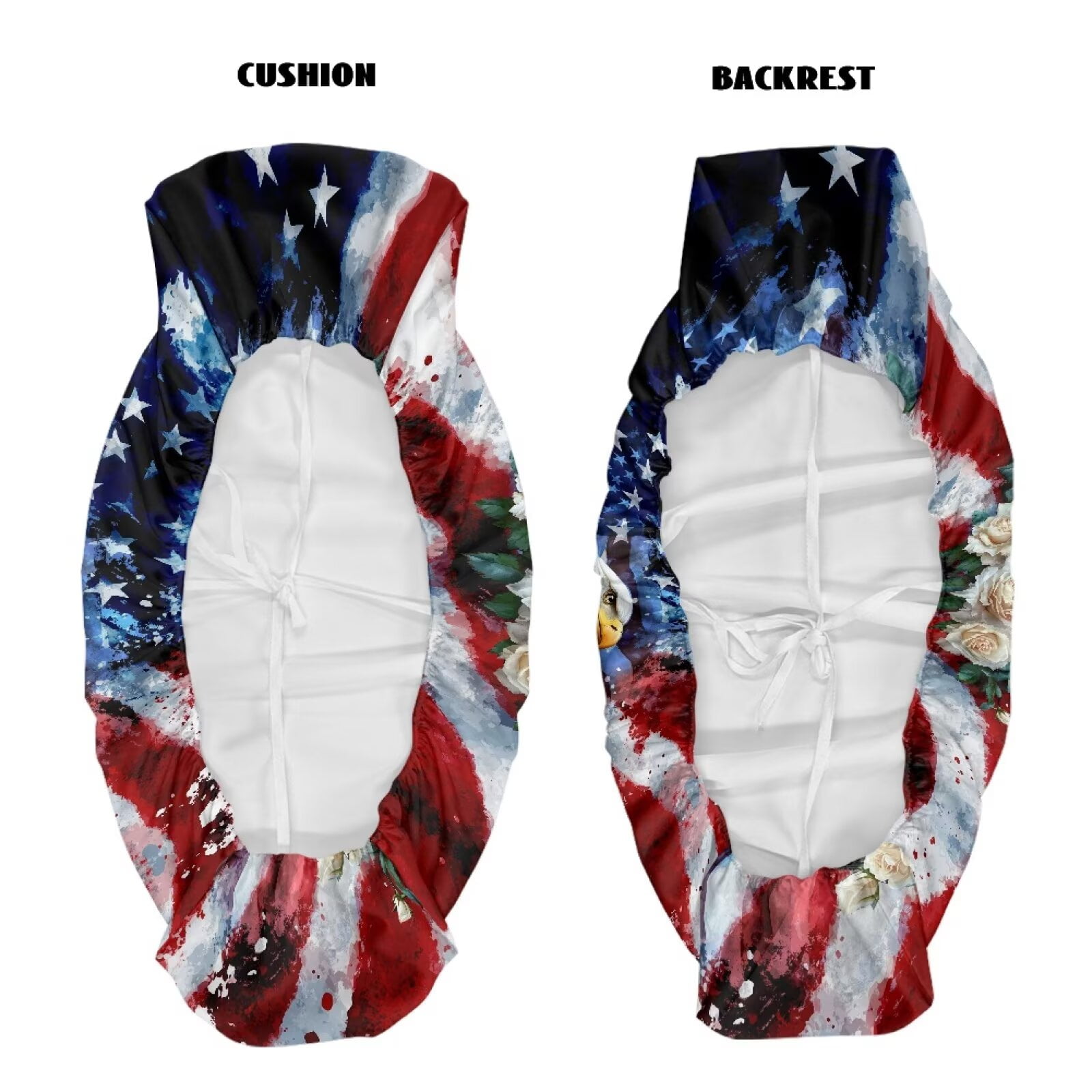 Binienty UTV Accessories Seat Covers Compatible With Kawasaki Mule 300 3010 3020 4000 4010 2001-2023 2025 Soft Easy Install American Flag Bald Eagle UTV Seat Cover Set Split Seats Covers