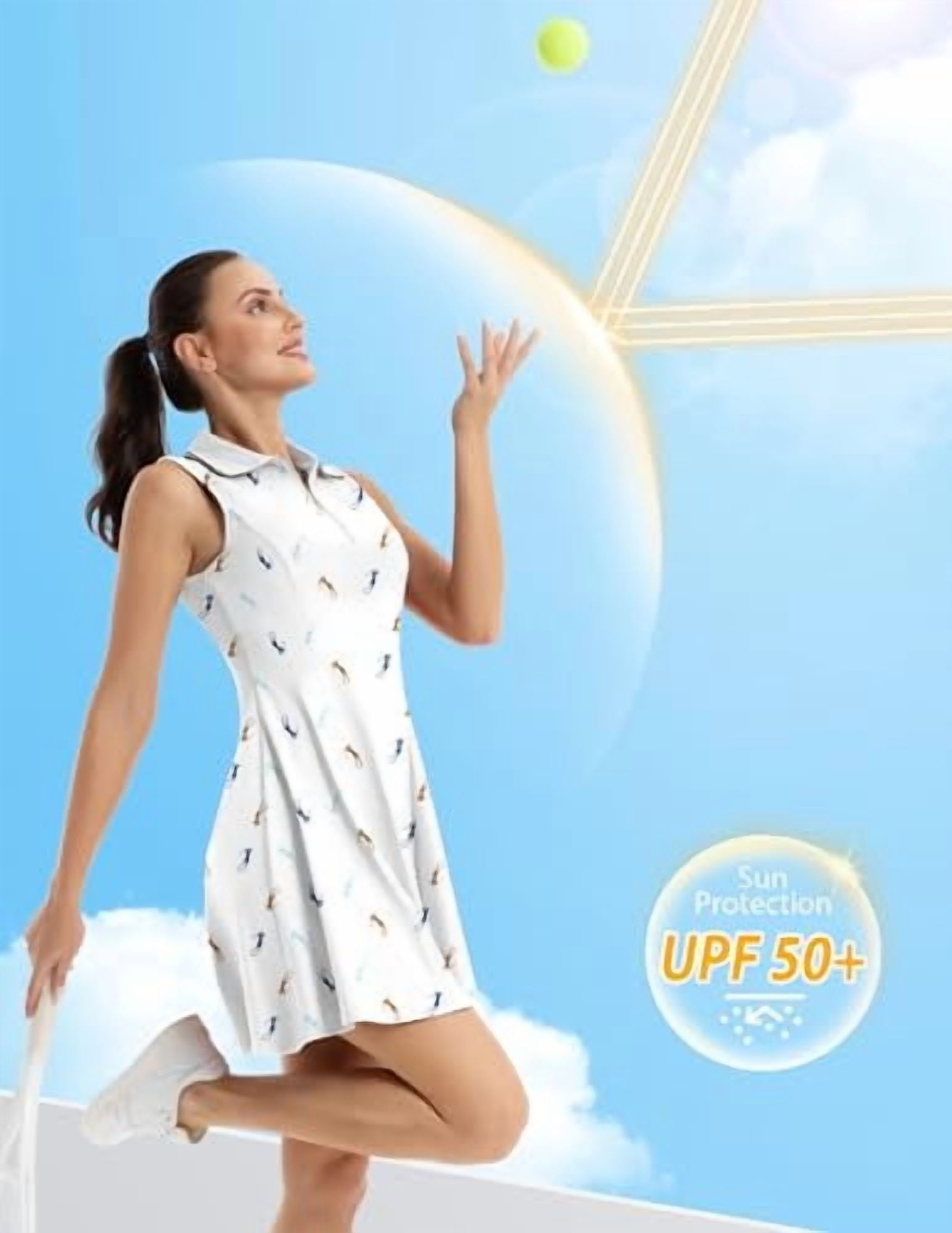 FKEEP WOMEN'S TENNIS GOLF DRESS SPORT ACTIVEWEAR WORKOUT ATHLETIC ZIP V NECK