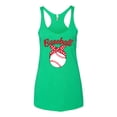 thumbnail image 2 of Wild Bobby, Cute Baseball Mom Ribbon Gift, Mother's Day, Women Tri-Blend Racerback Tank Top, Envy, Small, 2 of 3