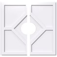 thumbnail image 1 of Ekena Millwork CMP32EY2-07000 32 in. OD x 7 in. ID Square Embry Architectural Grade PVC Contemporary Ceiling Medallion - 2 Piece, 1 of 1