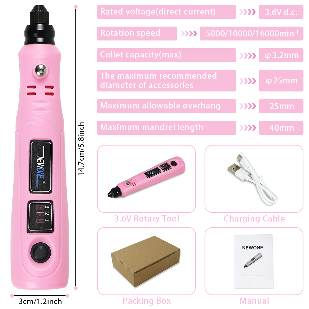NEWONE 3.6V Mini Cordless Rotary Tool, USB Rechargeable, 86 Accessories photo 2