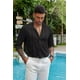 thumbnail image 3 of Playa De Guayabera Cubana Camisas Casual Para Hombre, 3 of 6