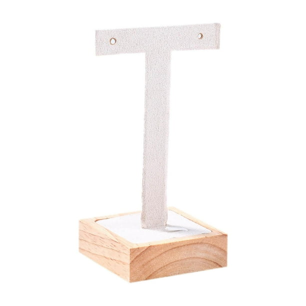 Expositor de pendientes de madera, para mostrar pendientes, estante para colgar joyas. Beige