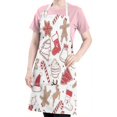 thumbnail image 5 of White Christmas Cookie Apron-Garden Aprons for Women with Pockets-Cotton Linen Waterproof Kitchen Cooking Gardening Aprons Adjustable for Kitchen,Cooking,BBQ and Salon 32"x27", 5 of 7