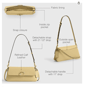 Coach Women's Jet Shoulder Bag In Vanilla Smooth Leather