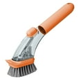thumbnail image 2 of Soap Dispensing Dishes Brush with Handle,Household Kitchen Pot Scrubbing Gadget,Multifunctional Dormitory Kitchen Brush Press Type Cleaner Integrated Brush,10.24x1.97x1.26in, 2 of 6