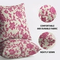 thumbnail image 5 of Hot Pink Floral Block Print Pillow Covers 16x16 Set of 2 Rustic Old Style Modern Fall Colored Vintage Flower Pattern Cream Decorative Throw Pillow Cases Outdoor Farmhouse Decoration for Sofa Couch Bed, 5 of 6