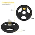 thumbnail image 2 of Par de Discos Olímpicos 10 kg c/u 3 Agarres Tayga Negro, 2 of 4