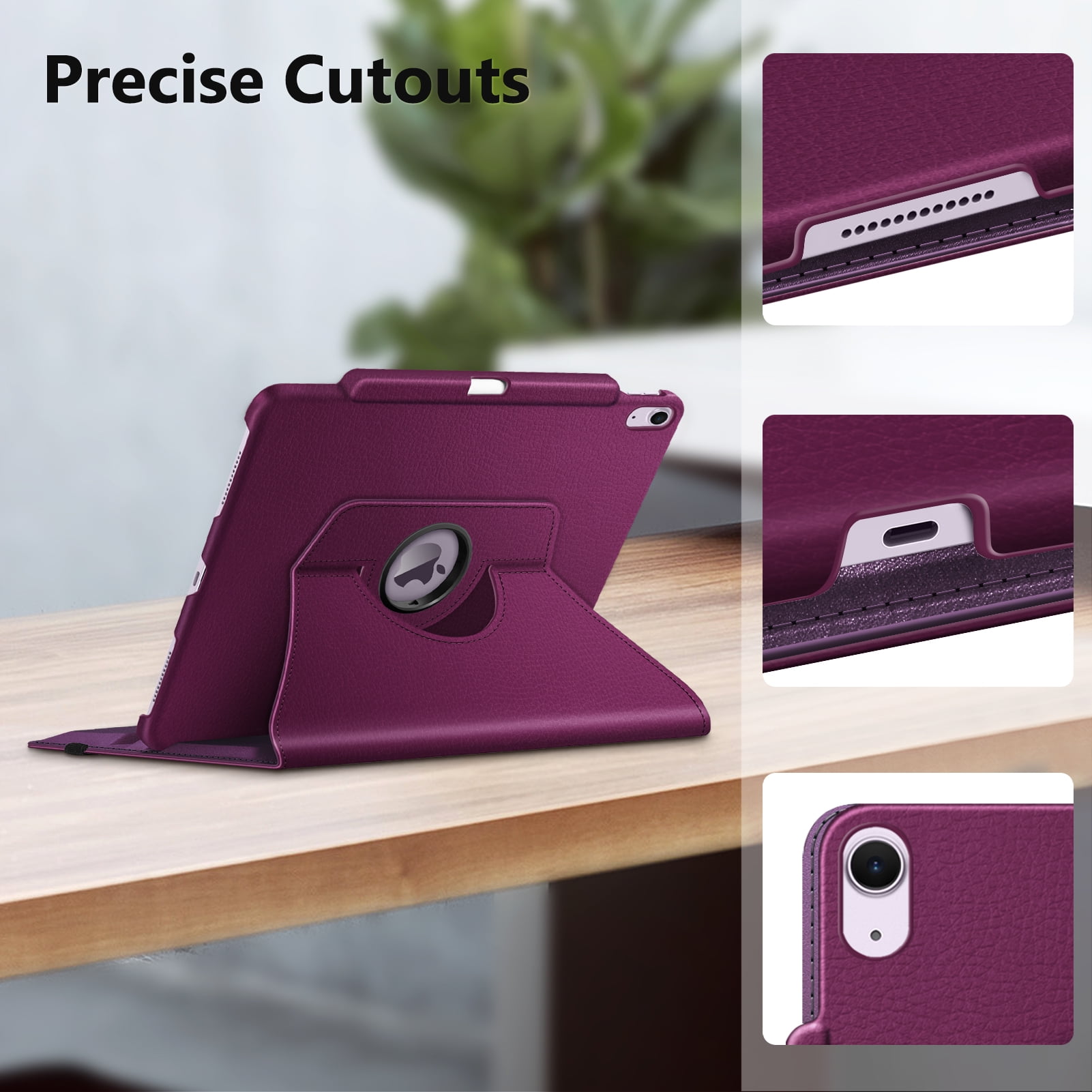 Fintie Rotating Case for iPad Air 13-inch (M4) 2026, (M3) 2025, (M2) 2024 - 360 Degree Rotating Protective Stand Cover with Pencil Holder, Purple