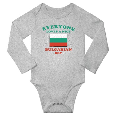 

Everyone Loves a Nice Bulgarian Boy Baby Long Slevve Bodysuit (Gray 3-6 Months)