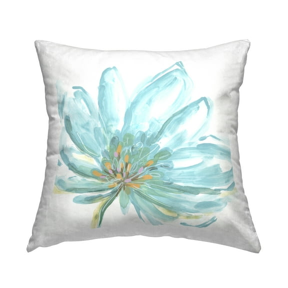 Stupell Industries Blue Modern Petals Decorative Printed Throw Pillow, 18 x 18