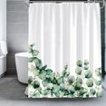 thumbnail image 1 of 1 cortina de ducha de hojas, cortina de ducha de hojas verdes para baño, tela de poliéster lavable resistente al agua y al moho (180 x 180 cm) JAMW Sencillez, 1 of 5